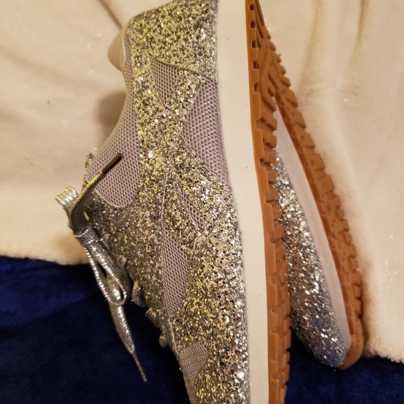 Glittered Blinged out Sneakers Sz41 - Picture 5 of 8